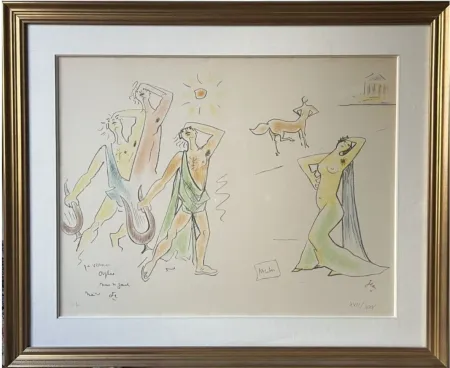 Litografia Cocteau - Orphée et Eurydice