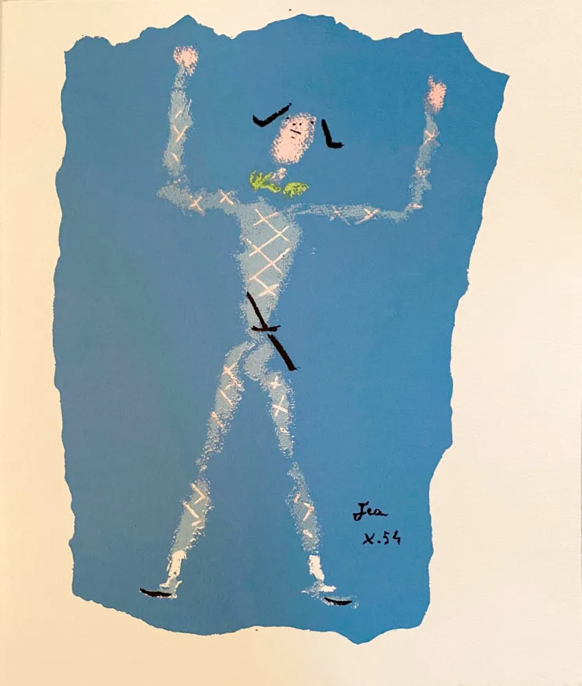 Litografia Cocteau - Sous le manteau de feu