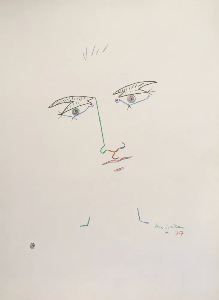Litografia Cocteau - Visage