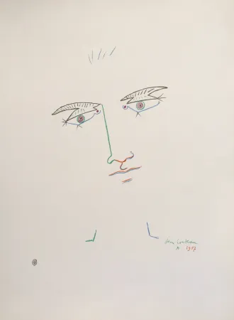 Litografia Cocteau - Visage