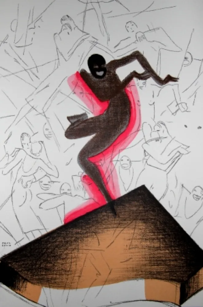 Litografia Colin - LE TUMULTE NOIR / BLACK THUNDER - Joséphine Baker - 1927