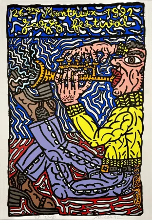 Serigrafia Combas - 26ème Festival de Montreux, 1992 – Signée à la main