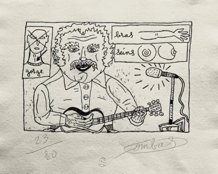 Incisione Su Legno Combas - Gorge bras seins