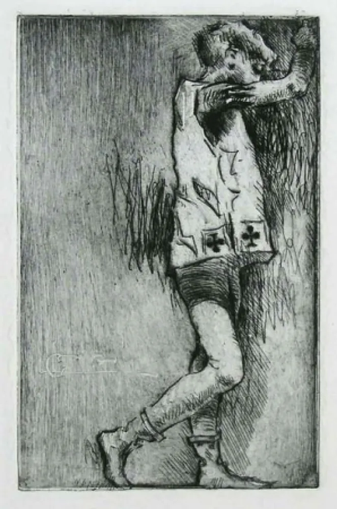 Incisione Conconi - FANTE DI FIORI ( The knave of clubs ) 