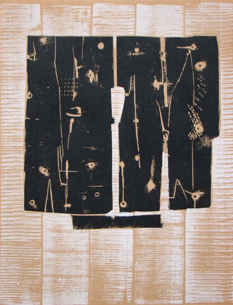 Incisione Su Legno Consagra - Composition abstrait