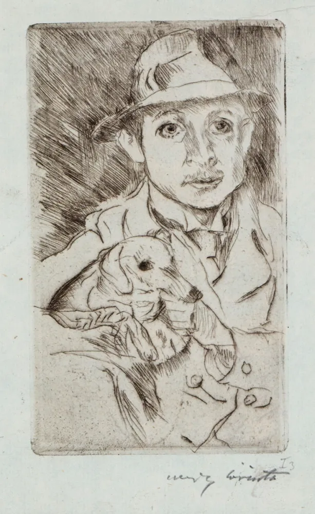 Acquaforte Corinth - Knabe mit Hund