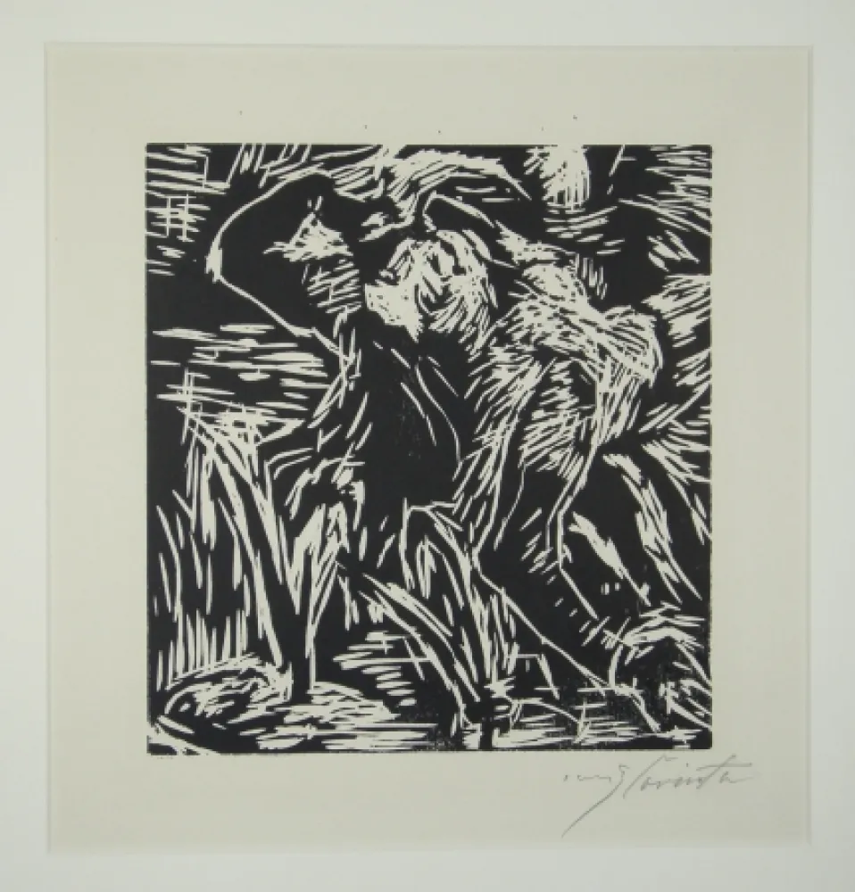 Incisione Su Legno Corinth - Rückwärts gebeugter weiblicher Akt (Reclining Female Nude)