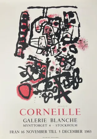Non Tecnico Corneille - Affiche lithographique signée, galerie Blanche, 1963