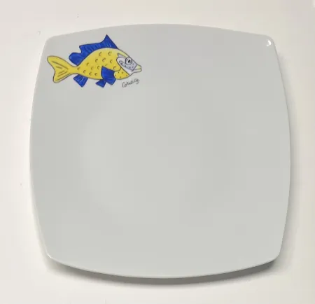 Ceramica Corneille - Assiette Poisson Porcelaine de Limoges peinte à la main