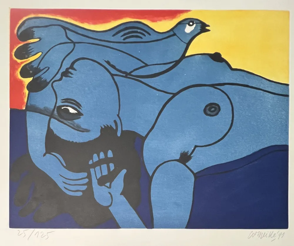 Acquaforte E Acquatinta Corneille - Eau-forte / Aquatinte, Femme et Oiseau, 1991