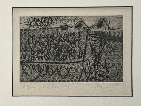 Acquaforte Corneille - Eau-forte encadrée Les termites 1953 Numéro 3/20