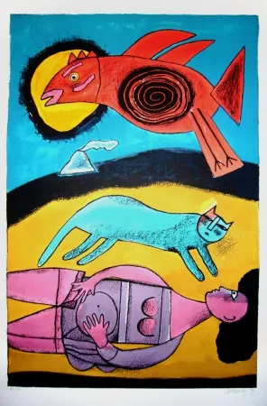 Litografia Corneille - Granbd oiseau du désert