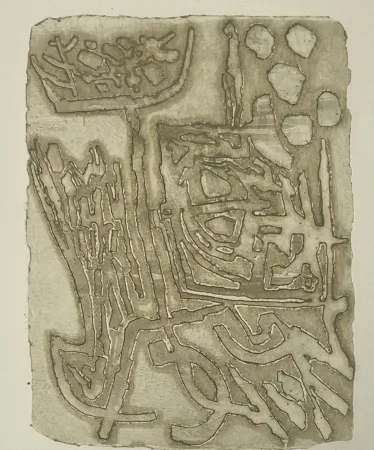 Incisione Corneille - Gravure en relief Signes dans la pierre, 1960 - E/A