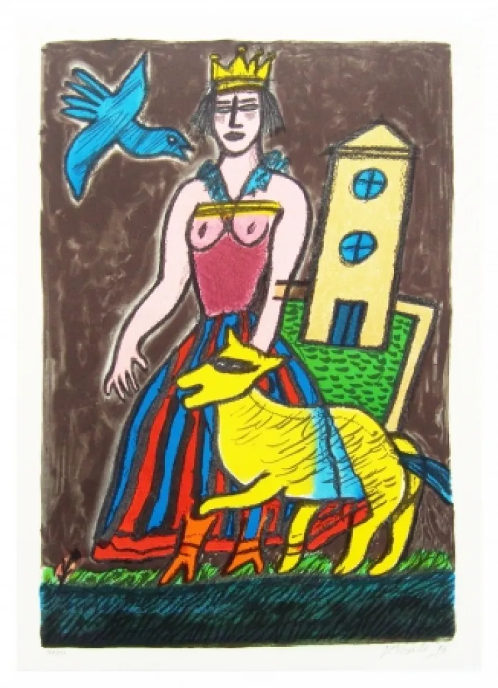 Litografia Corneille - Histoire d'une reine