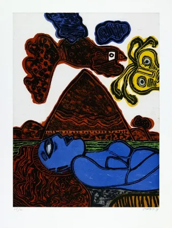 Acquatinta Corneille - Hoggar en fête. 