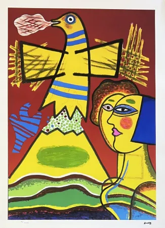 Multiplo Corneille - Le grand oiseau du Mont Fuji, 1989,  45 ex