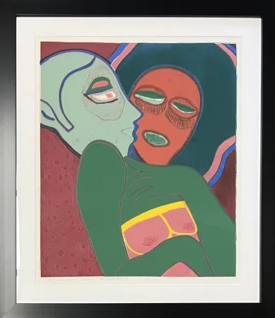 Acquaforte E Acquatinta Corneille - Les amants, eau-forte, 1975
