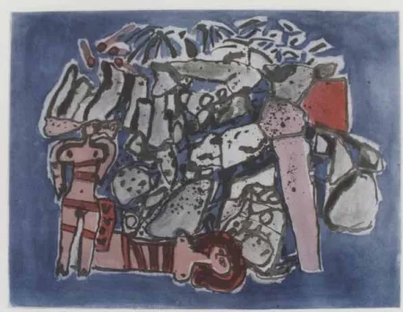 Acquatinta Corneille - Lieu rupestre