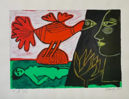 Litografia Corneille - L'Ile à l'Oiseau 