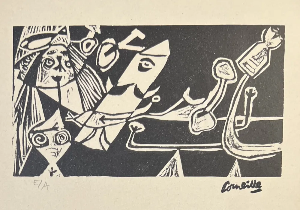Linoincisione Corneille - Linogravure Cobra La Belle d'une journée 1949, Exemplaire d'artiste