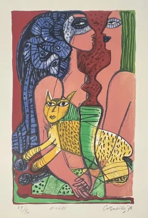 Litografia Corneille - Lithographie ancienne ELLES, 1976 - 29/30