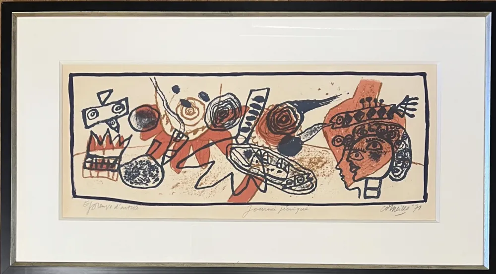 Litografia Corneille - Lithographie ancienne encadrée , Journée Féérique, 1971