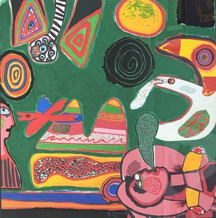 Litografia Corneille - Lithographie Bain de soleil 1997, encadrée!