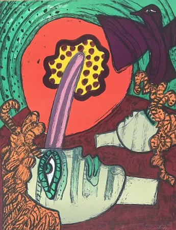 Litografia Corneille - Lithographie Femmes dans un jardin E/A 1977