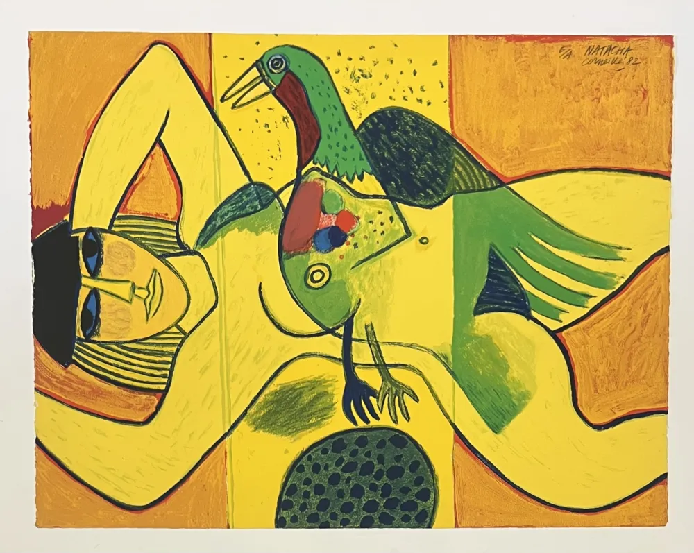 Litografia Corneille - Lithographie Nu jaune, 1982