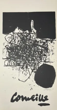 Non Tecnico Corneille - Lithographie Paysage minéralogique 1960