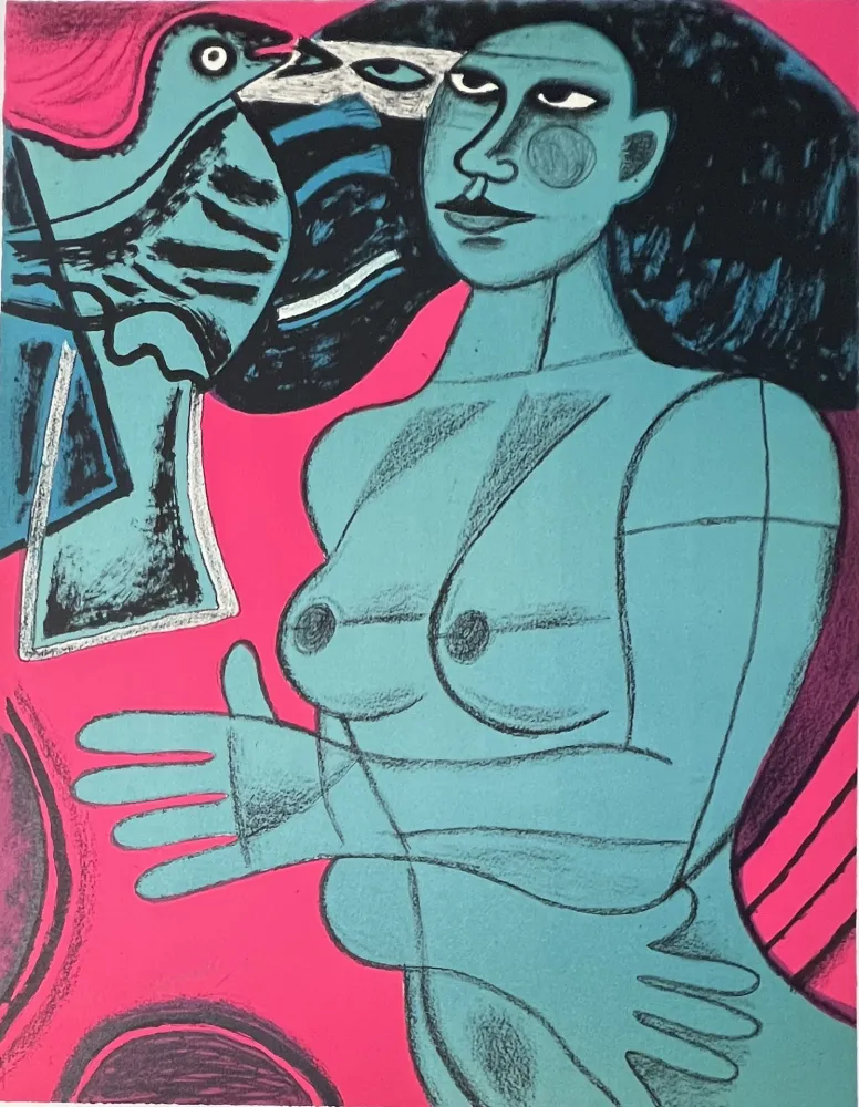 Litografia Corneille -  Lithographie Tendre est l'oiseau 1991