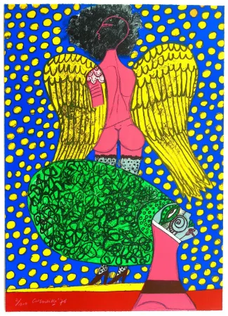 Litografia Corneille - Omaggio a Fellini