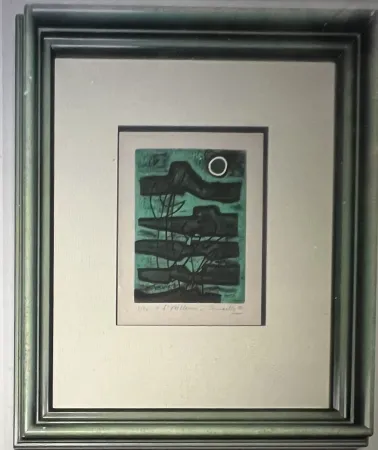 Acquaforte E Acquatinta Corneille - Signed; Guillaume Corneille Eau-forte encadrée L'oiseleur 1953 Numéro 3/20- Atelier Stanley William Hayter