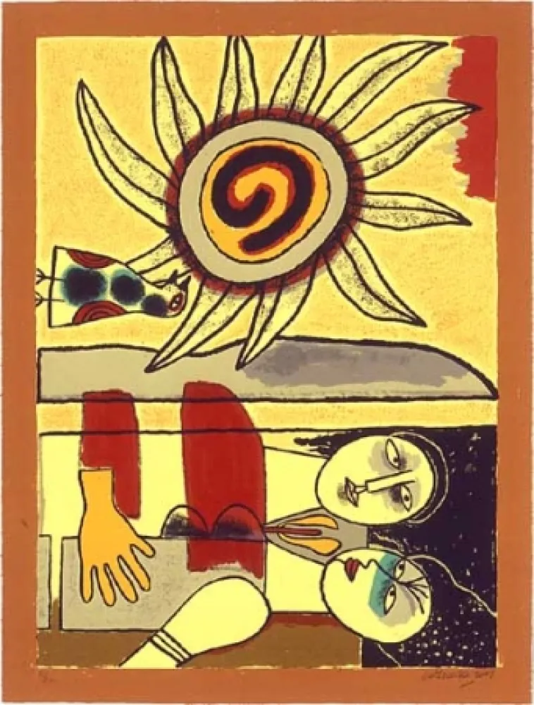 Serigrafia Corneille - Soleil cou coupé