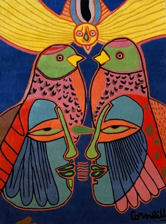 Multiplo Corneille - Tapis Splendeurs des Tropiques - Tapis d'artiste avec certificat