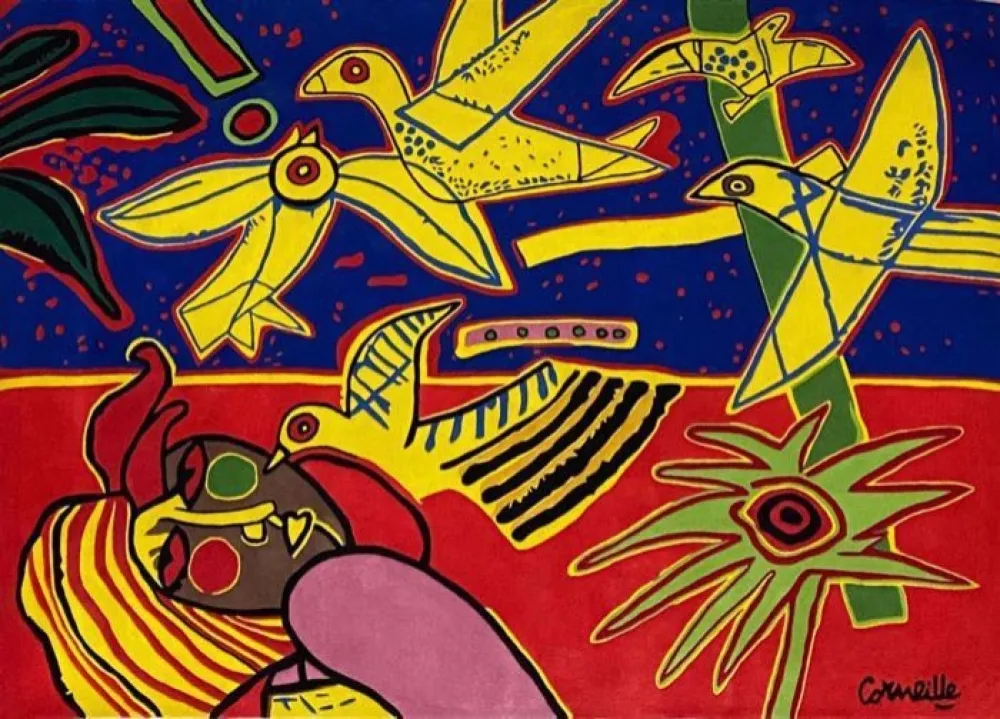 Multiplo Corneille - Tapis Vol d'oiseaux, avec certificat