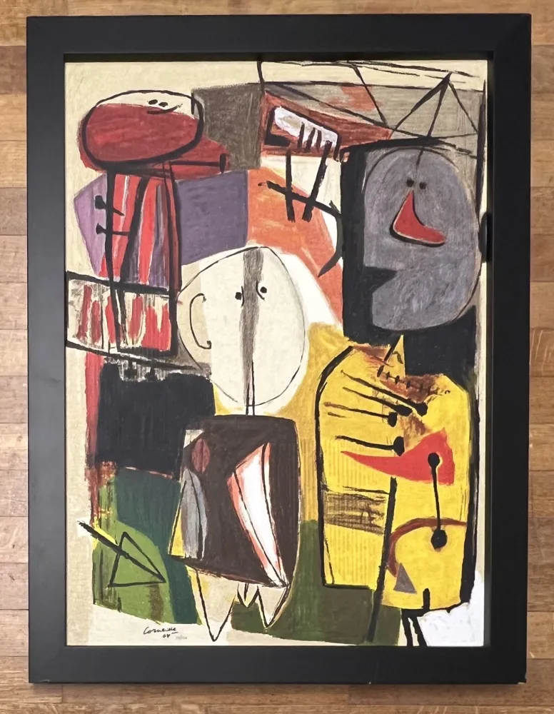 Multiplo Corneille -  Terragraphie signée sur toile Charlie Parker - Cobra