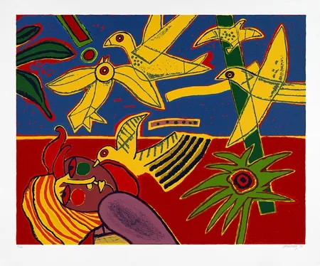 Serigrafia Corneille - Vol d'oiseaux