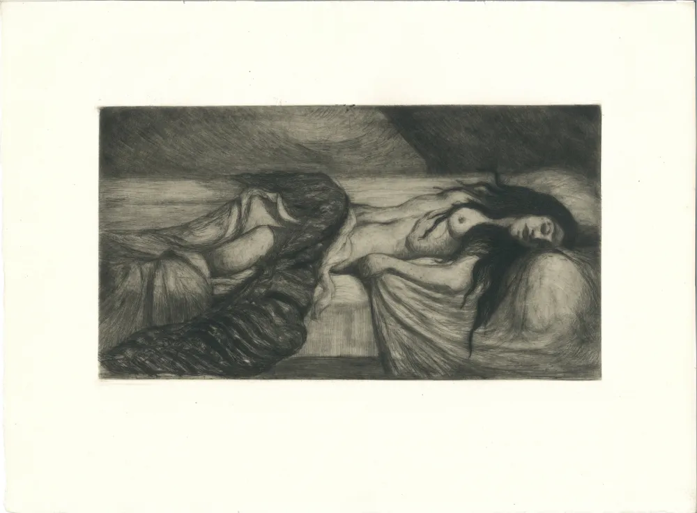 Incisione Cottet - Tristesse