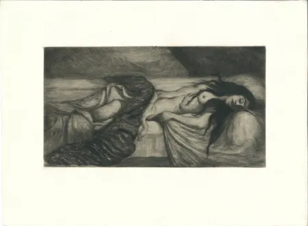 Incisione Cottet - Tristesse