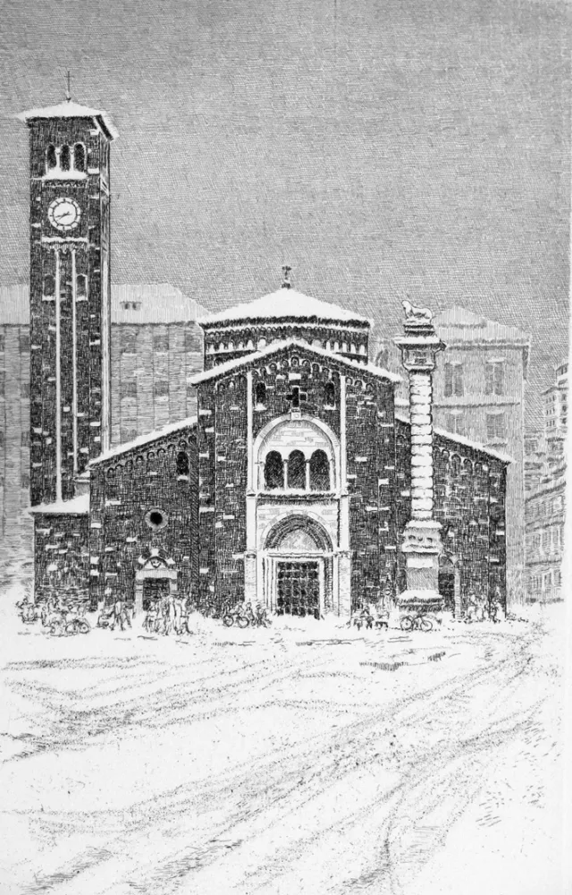 Acquaforte Cotugno  - Neve a San Babila