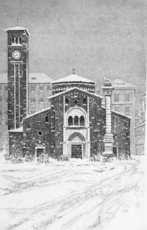 Acquaforte Cotugno  - Neve a San Babila