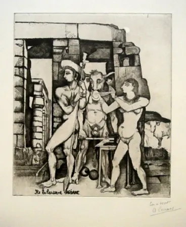 Acquaforte Courmes - Ils la laissent, Ariane