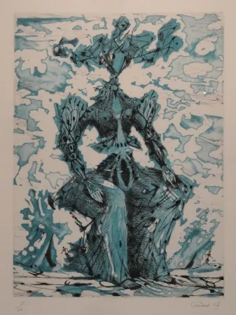 Acquaforte Coutaud - Femme assise