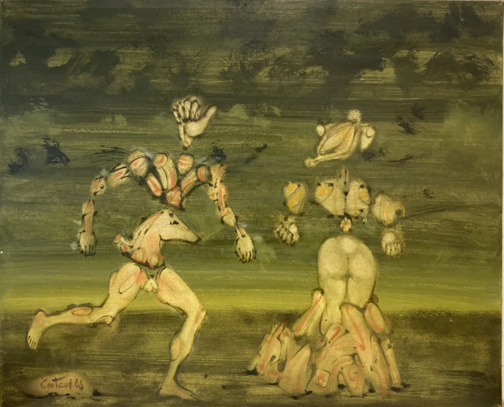 Non Tecnico Coutaud - Huile sur papier