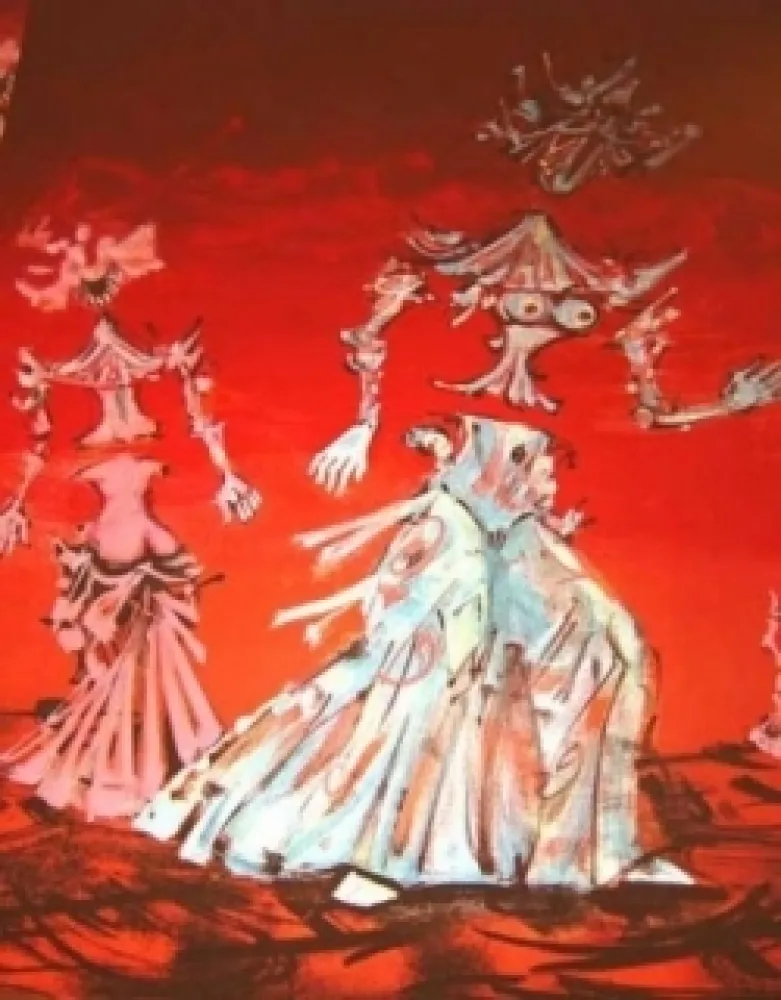 Litografia Coutaud - Les femmes fleurs