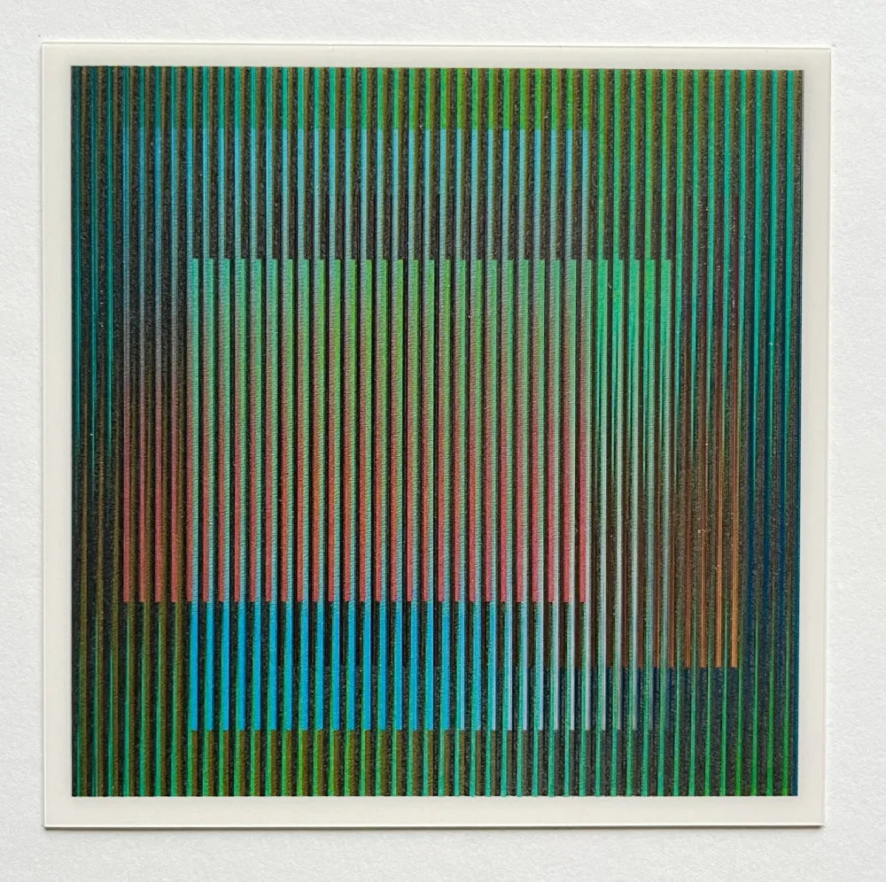 Multiplo Cruz-Diez - Chromointerference La Difference signed card