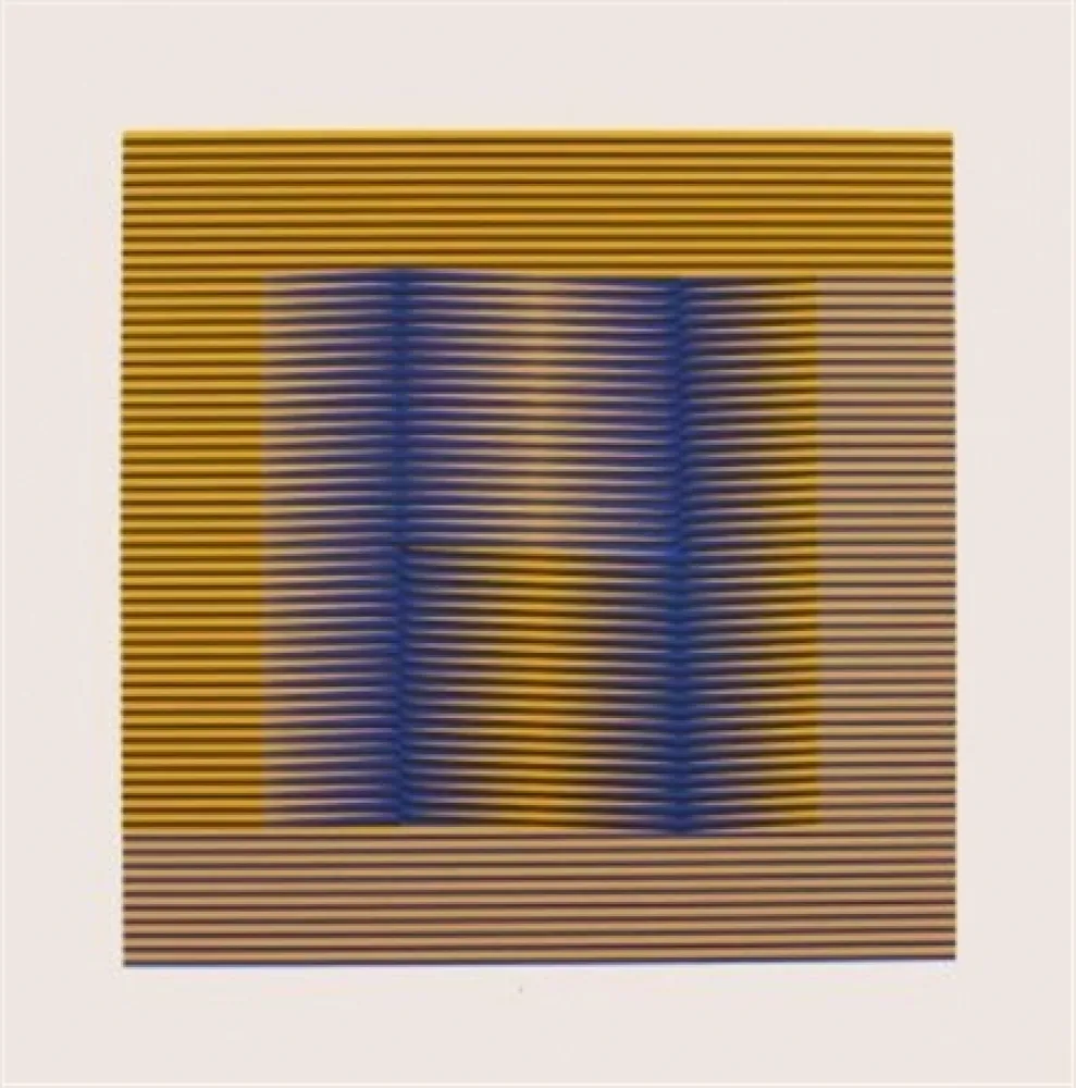 Serigrafia Cruz-Diez - COMPOSITION EN JAUNE ET VILOET