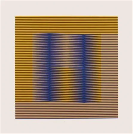 Serigrafia Cruz-Diez - COMPOSITION EN JAUNE ET VILOET