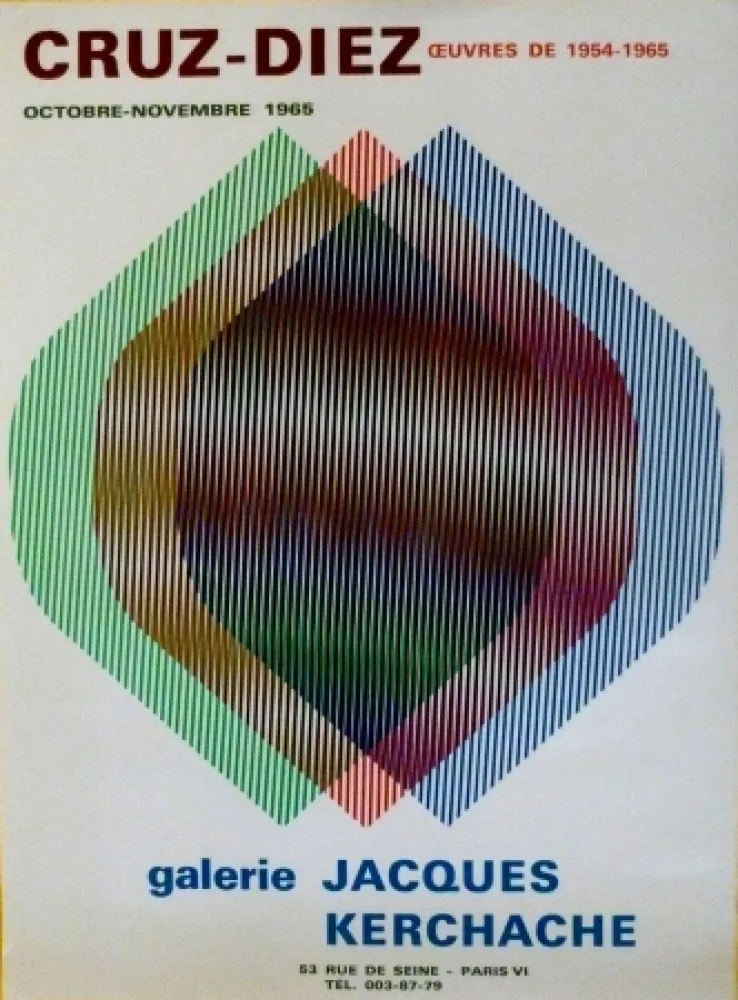 Serigrafia Cruz-Diez - EXP jACQUES kERCHACHE 1965
